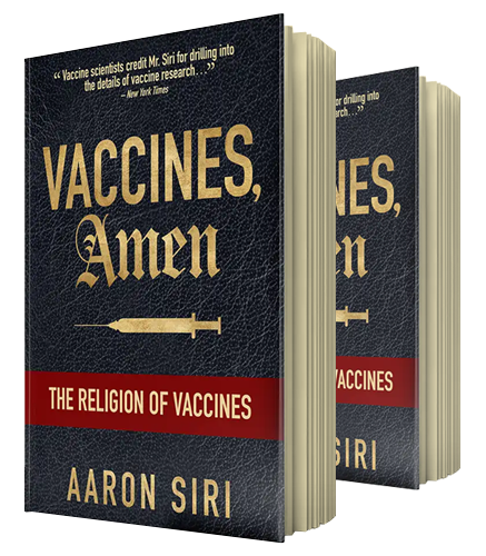 image of two vaccines, amen: the religion of vaccines books by aaron siri